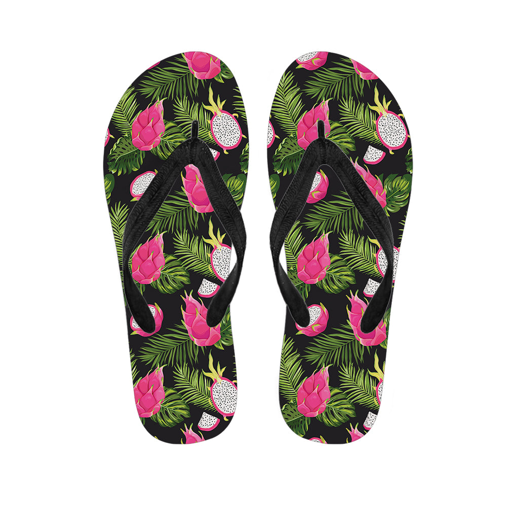 Tropical Pitaya Pattern Print Flip Flops