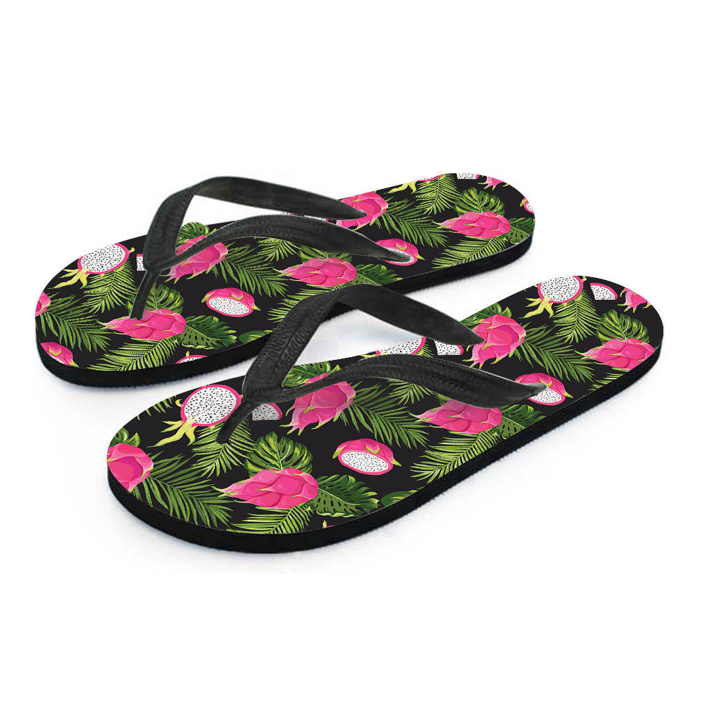 Tropical Pitaya Pattern Print Flip Flops
