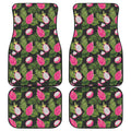 Tropical Pitaya Pattern Print Front and Back Car Floor Mats