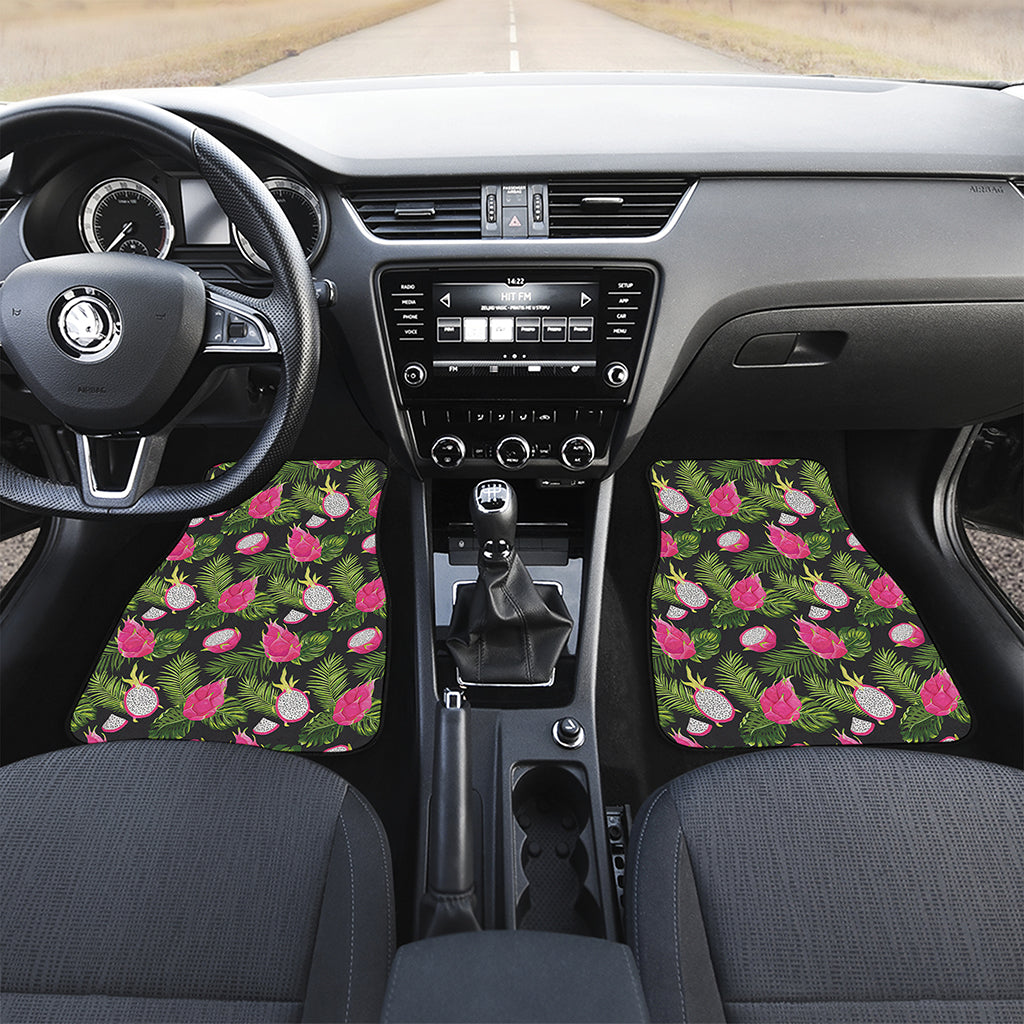Tropical Pitaya Pattern Print Front and Back Car Floor Mats