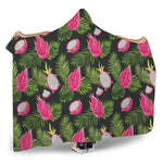Tropical Pitaya Pattern Print Hooded Blanket