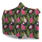 Tropical Pitaya Pattern Print Hooded Blanket
