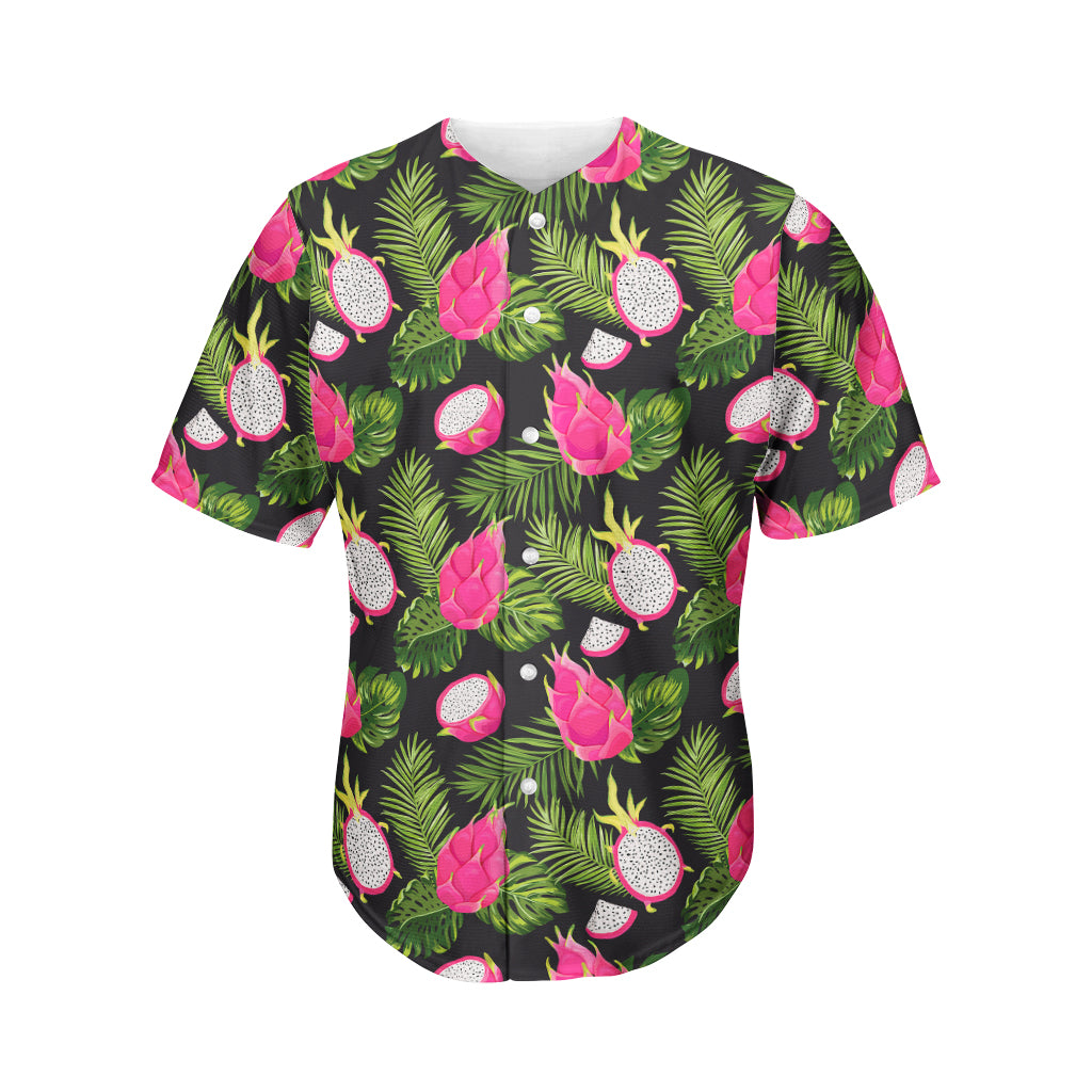 Tropical Pitaya Pattern Print Men's Baseball Jersey