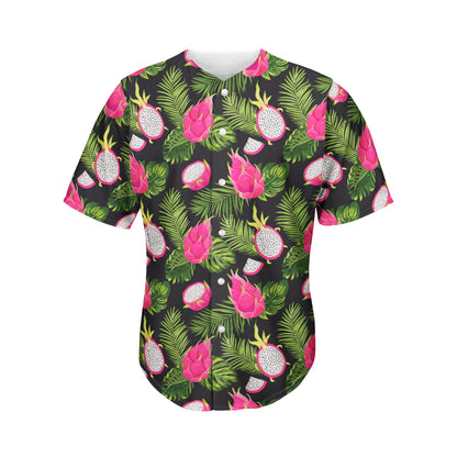 Tropical Pitaya Pattern Print Men's Baseball Jersey