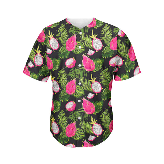 Tropical Pitaya Pattern Print Men's Baseball Jersey
