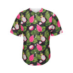 Tropical Pitaya Pattern Print Men's Baseball Jersey