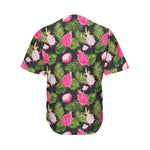 Tropical Pitaya Pattern Print Men's Baseball Jersey
