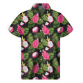 Tropical Pitaya Pattern Print Men's Short Sleeve Shirt