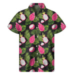 Tropical Pitaya Pattern Print Men's Short Sleeve Shirt