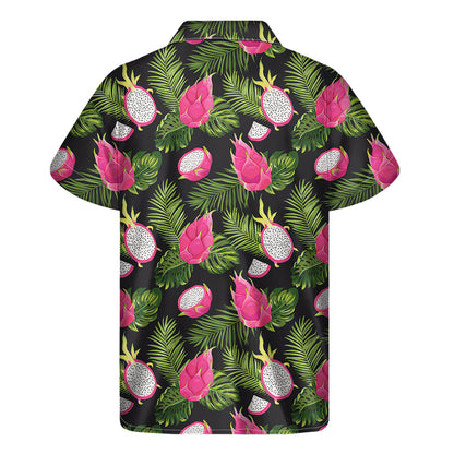Tropical Pitaya Pattern Print Men's Short Sleeve Shirt