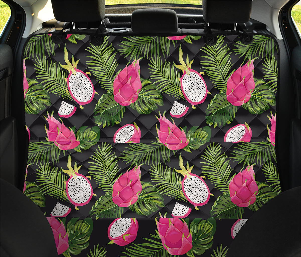 Tropical Pitaya Pattern Print Pet Car Back Seat Cover