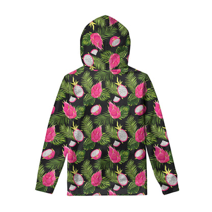Tropical Pitaya Pattern Print Pullover Hoodie
