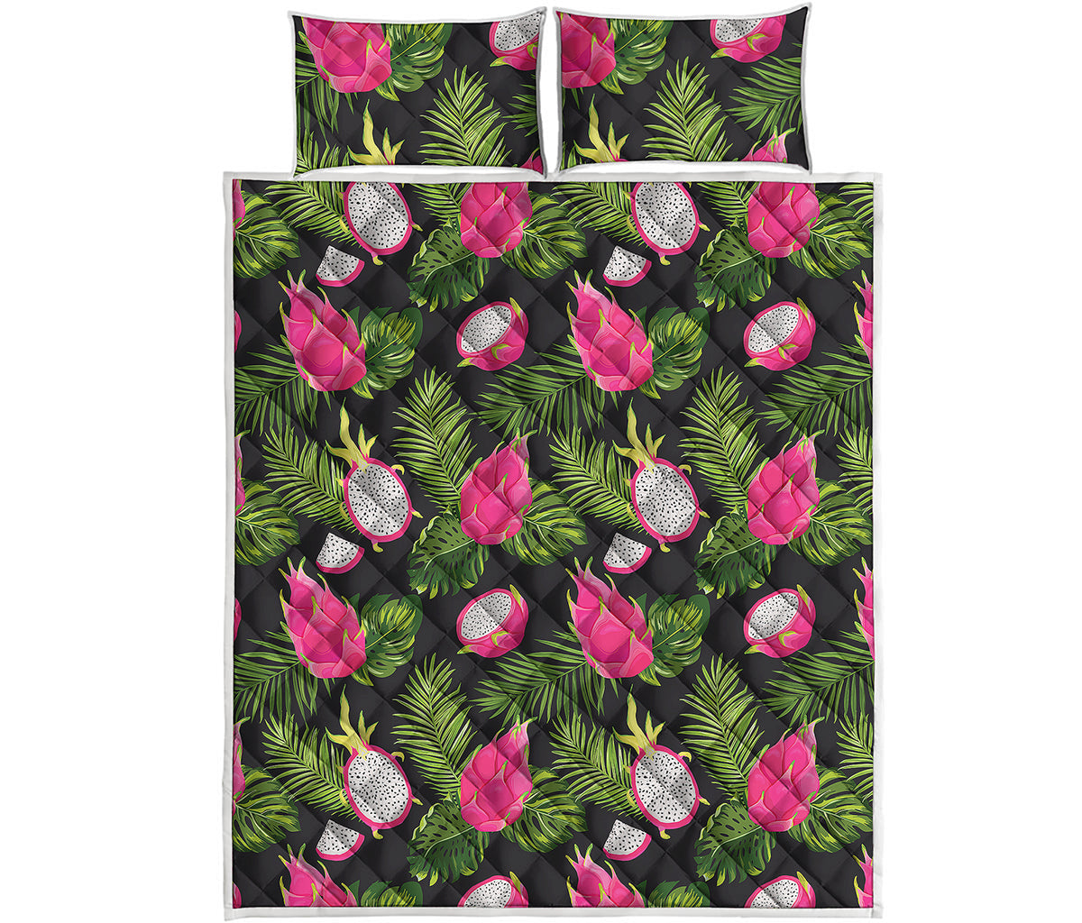 Tropical Pitaya Pattern Print Quilt Bed Set