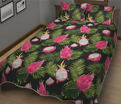 Tropical Pitaya Pattern Print Quilt Bed Set