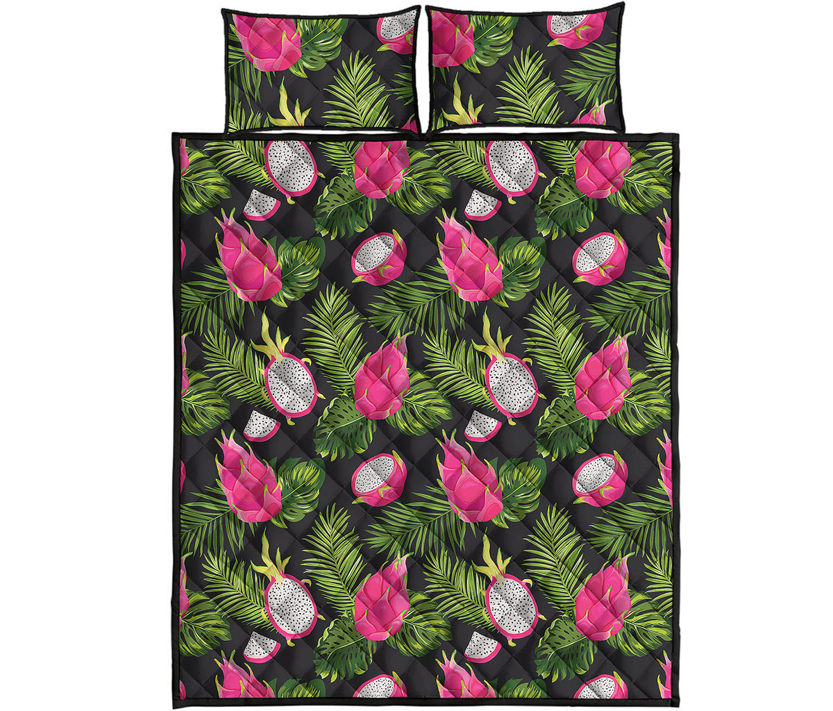 Tropical Pitaya Pattern Print Quilt Bed Set