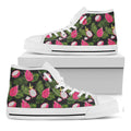 Tropical Pitaya Pattern Print White High Top Sneakers