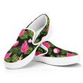 Tropical Pitaya Pattern Print White Slip On Sneakers