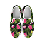 Tropical Pitaya Pattern Print White Slip On Shoes