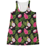 Tropical Pitaya Pattern Print Women's Racerback Tank Top