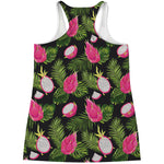 Tropical Pitaya Pattern Print Women's Racerback Tank Top