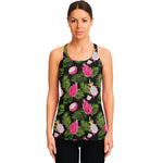 Tropical Pitaya Pattern Print Women's Racerback Tank Top