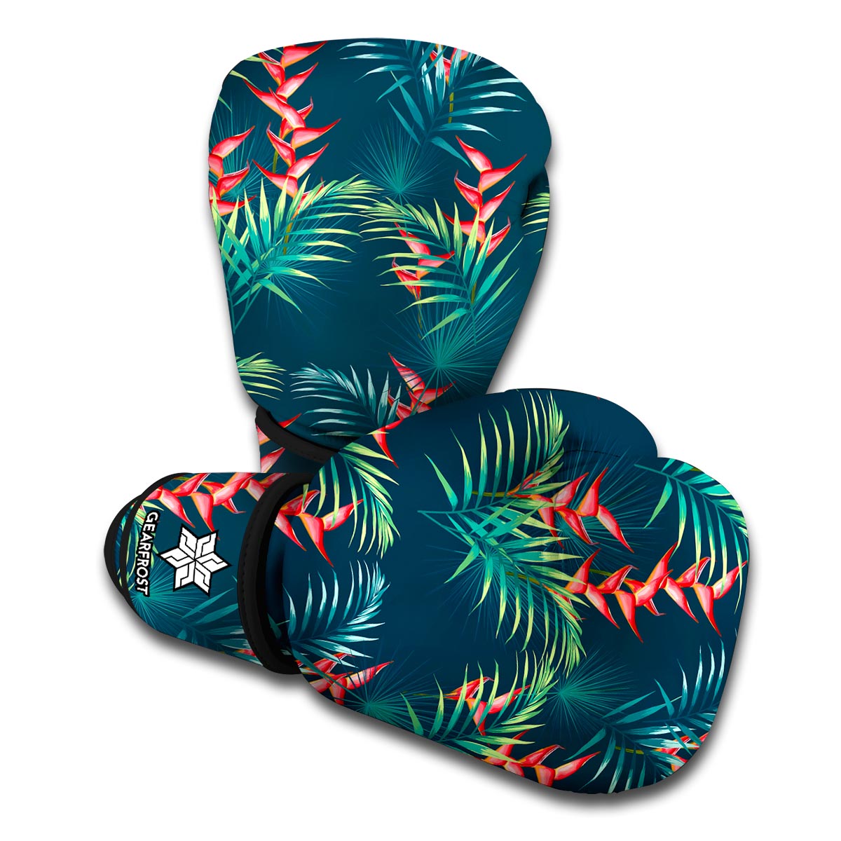 Tropical Plants Hawaii Pattern Print Boxing Gloves