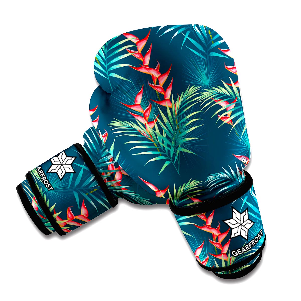 Tropical Plants Hawaii Pattern Print Boxing Gloves