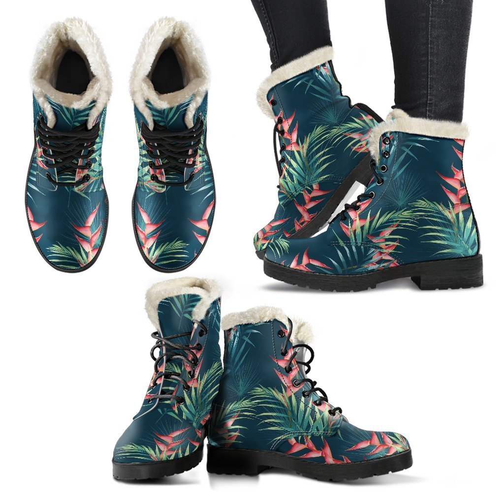 Tropical Plants Hawaii Pattern Print Comfy Boots GearFrost