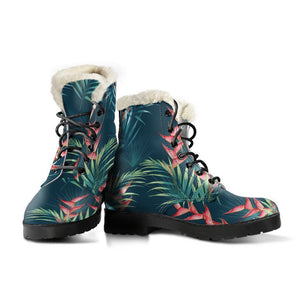 Tropical Plants Hawaii Pattern Print Comfy Boots GearFrost