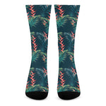 Tropical Plants Hawaii Pattern Print Crew Socks