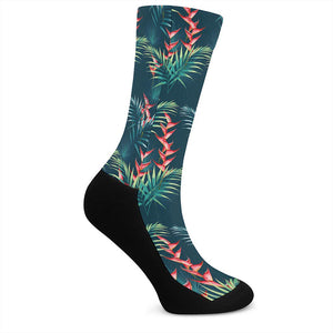 Tropical Plants Hawaii Pattern Print Crew Socks