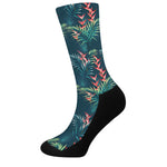 Tropical Plants Hawaii Pattern Print Crew Socks