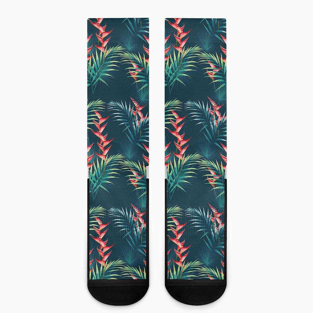 Tropical Plants Hawaii Pattern Print Crew Socks