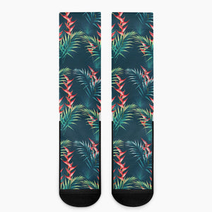 Tropical Plants Hawaii Pattern Print Crew Socks