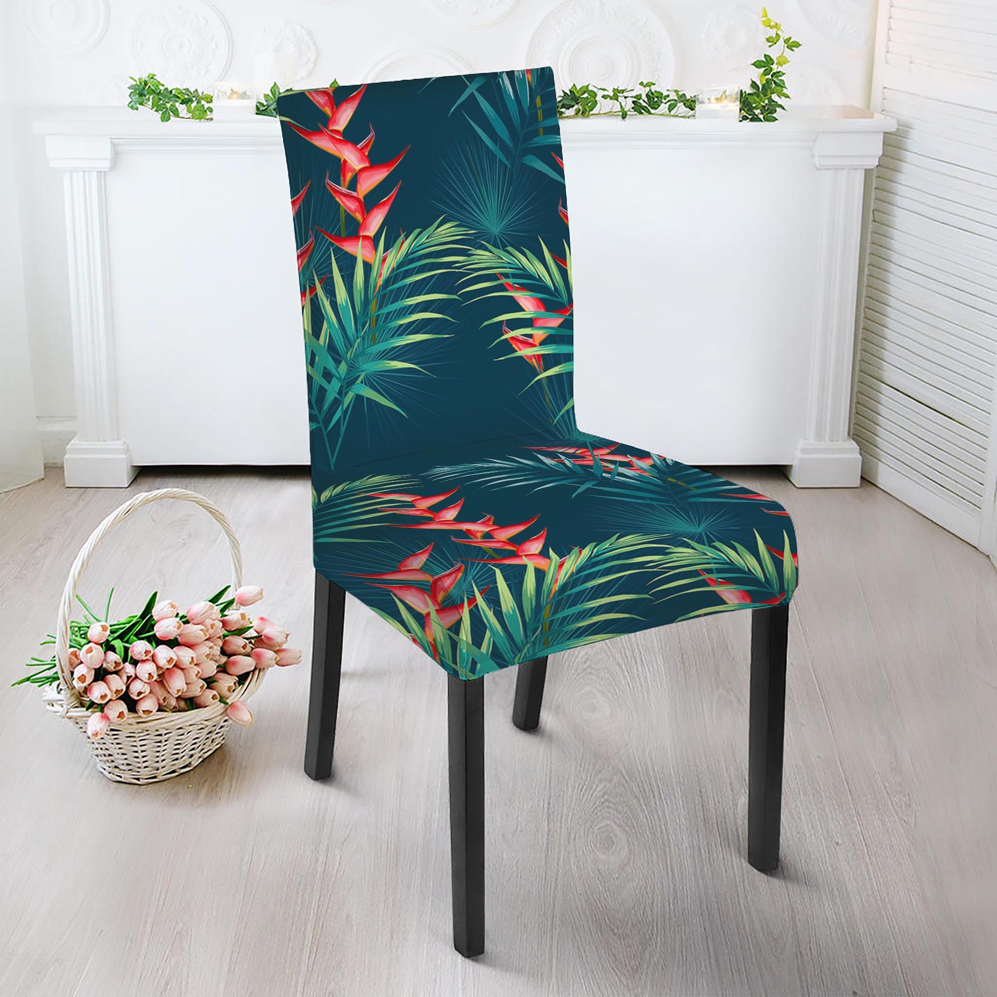 Tropical Plants Hawaii Pattern Print Dining Chair Slipcover