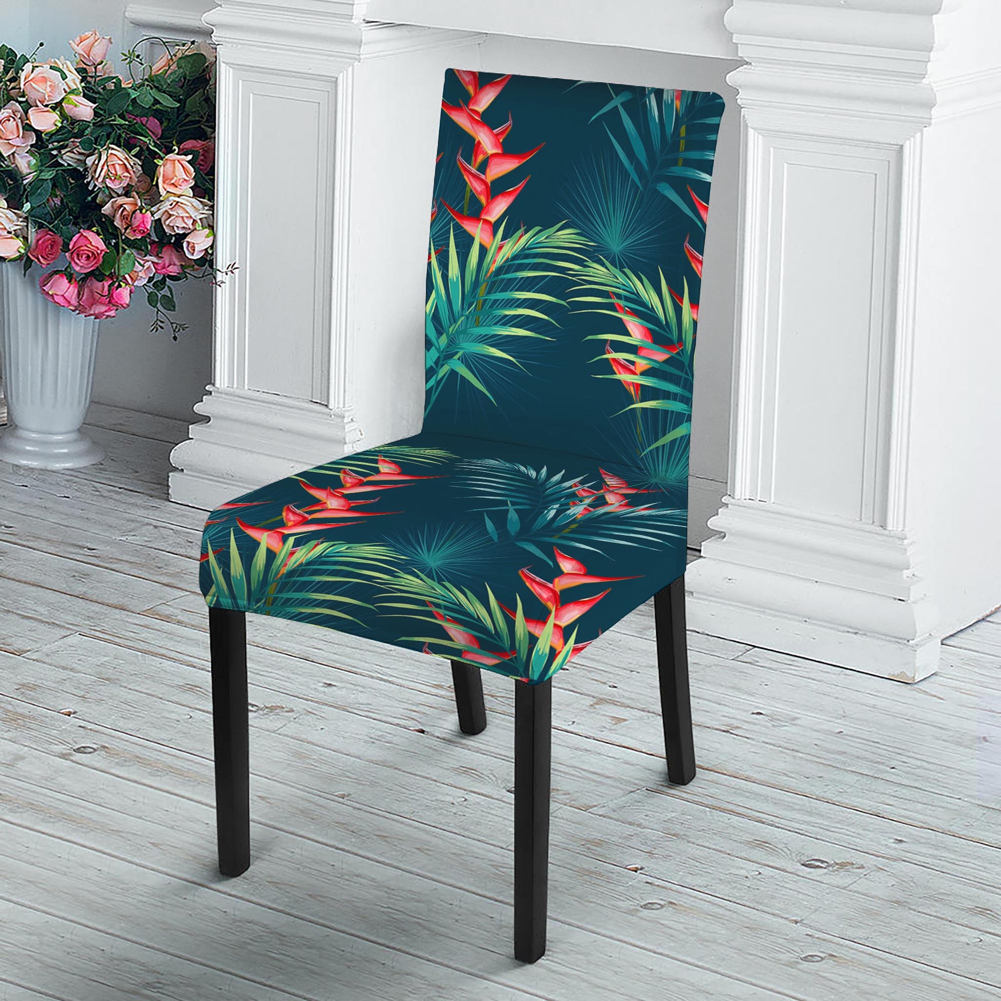 Tropical Plants Hawaii Pattern Print Dining Chair Slipcover