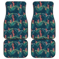 Tropical Plants Hawaii Pattern Print Front and Back Car Floor Mats