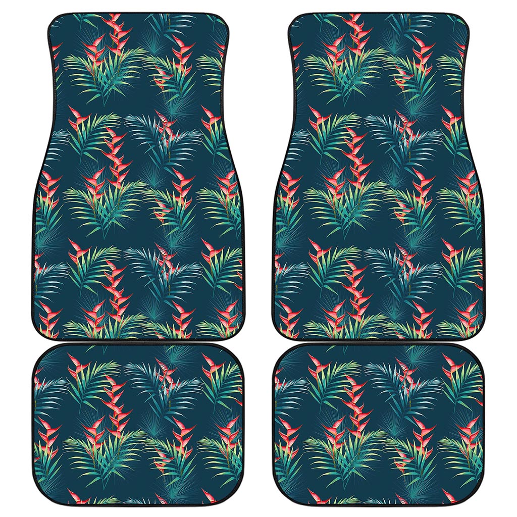 Tropical Plants Hawaii Pattern Print Front and Back Car Floor Mats