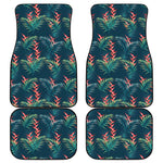 Tropical Plants Hawaii Pattern Print Front and Back Car Floor Mats