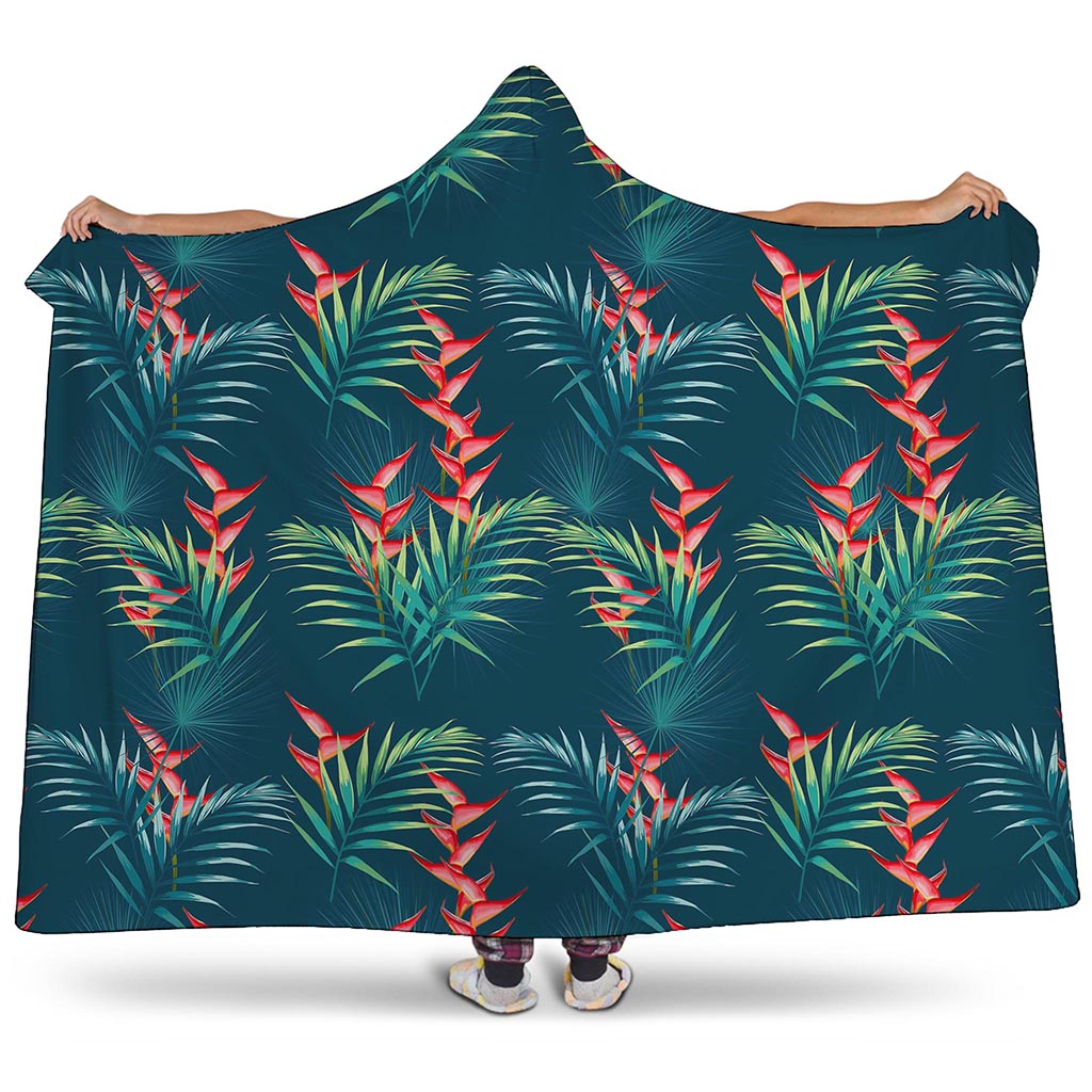 Tropical Plants Hawaii Pattern Print Hooded Blanket