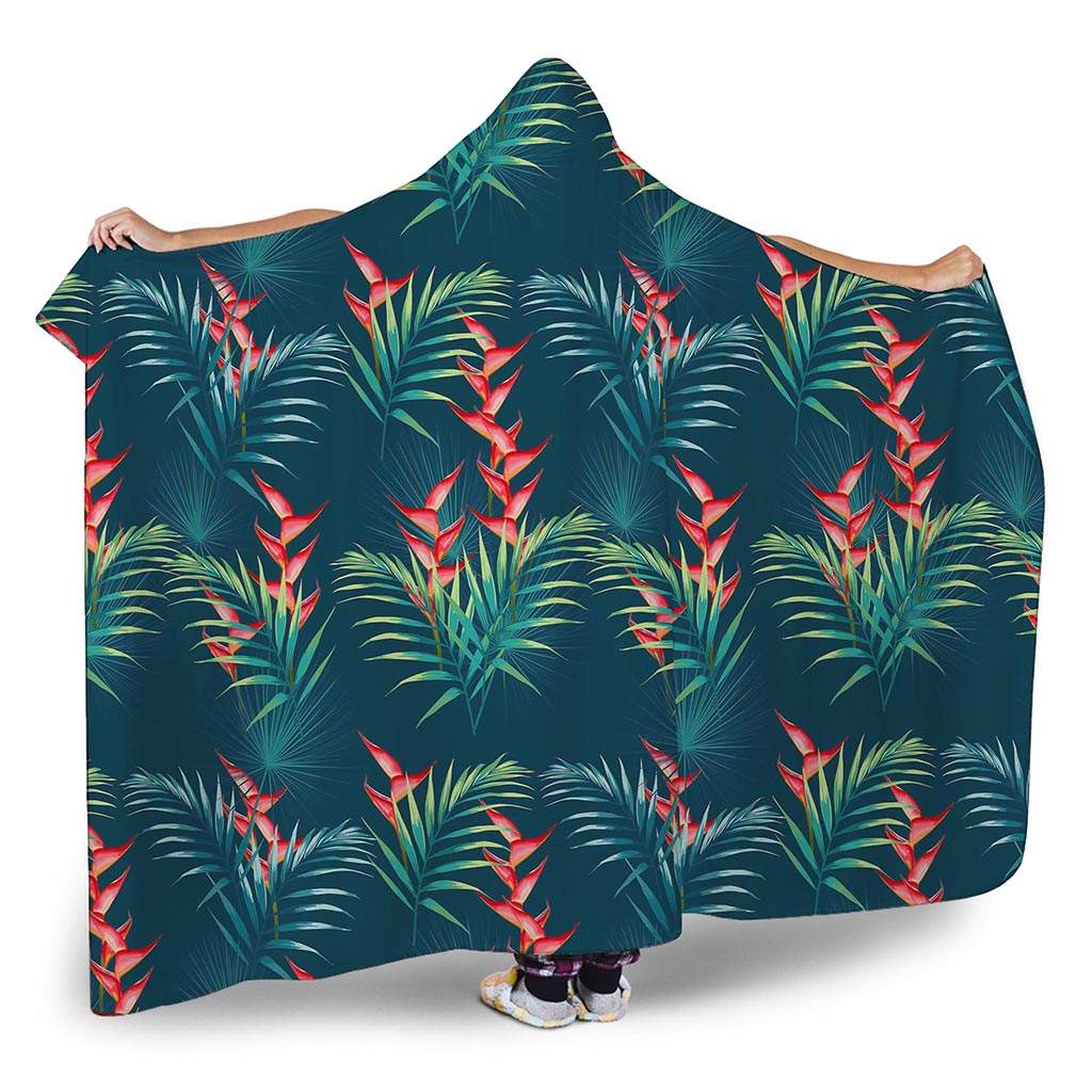 Tropical Plants Hawaii Pattern Print Hooded Blanket