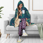 Tropical Plants Hawaii Pattern Print Hooded Blanket
