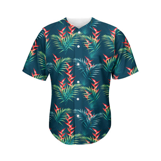Tropical Plants Hawaii Pattern Print Men's Baseball Jersey