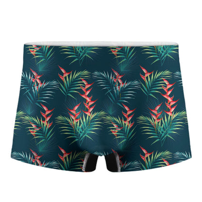 Tropical Plants Hawaii Pattern Print Men's Boxer Briefs