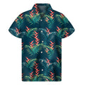 Tropical Plants Hawaii Pattern Print Men's Short Sleeve Shirt