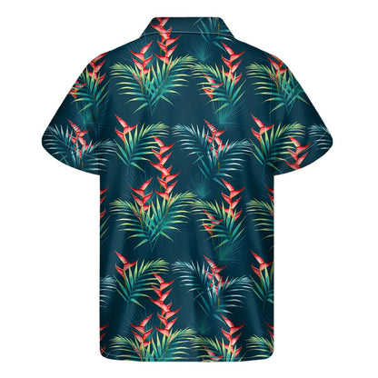 Tropical Plants Hawaii Pattern Print Men's Short Sleeve Shirt