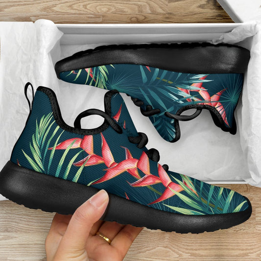 Tropical Plants Hawaii Pattern Print Mesh Knit Shoes GearFrost
