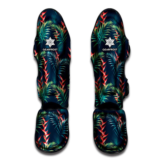 Tropical Plants Hawaii Pattern Print Muay Thai Shin Guard