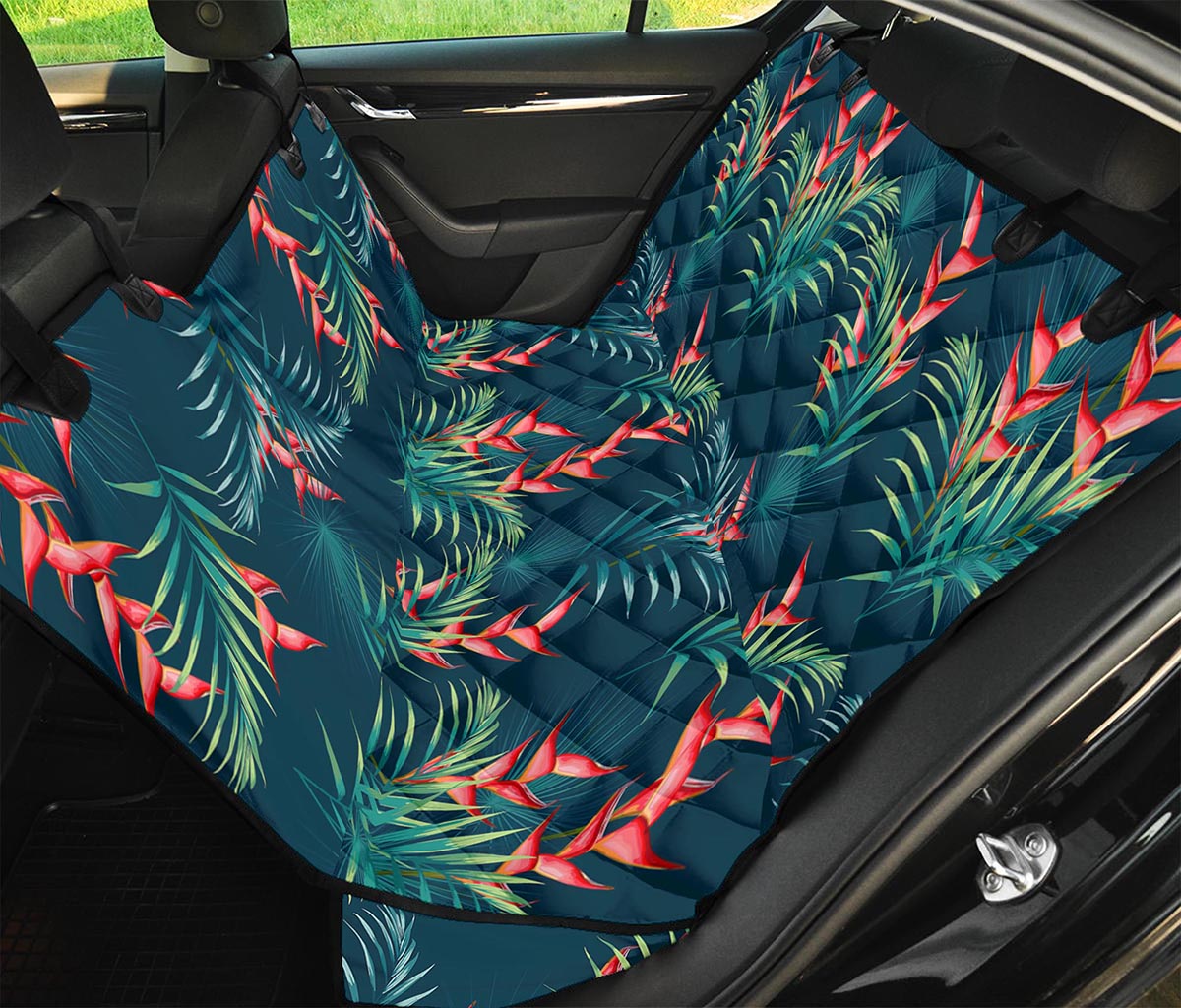 Tropical Plants Hawaii Pattern Print Pet Car Back Seat Cover