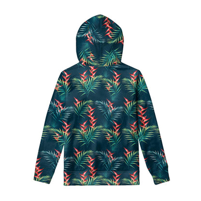 Tropical Plants Hawaii Pattern Print Pullover Hoodie